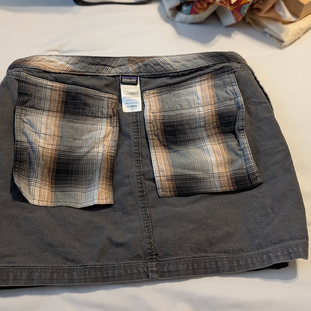 Patagonia Organic Cotton Skirt Women’s 8 Gray Utility Outdoor Casual Mini - Picture 6 of 11